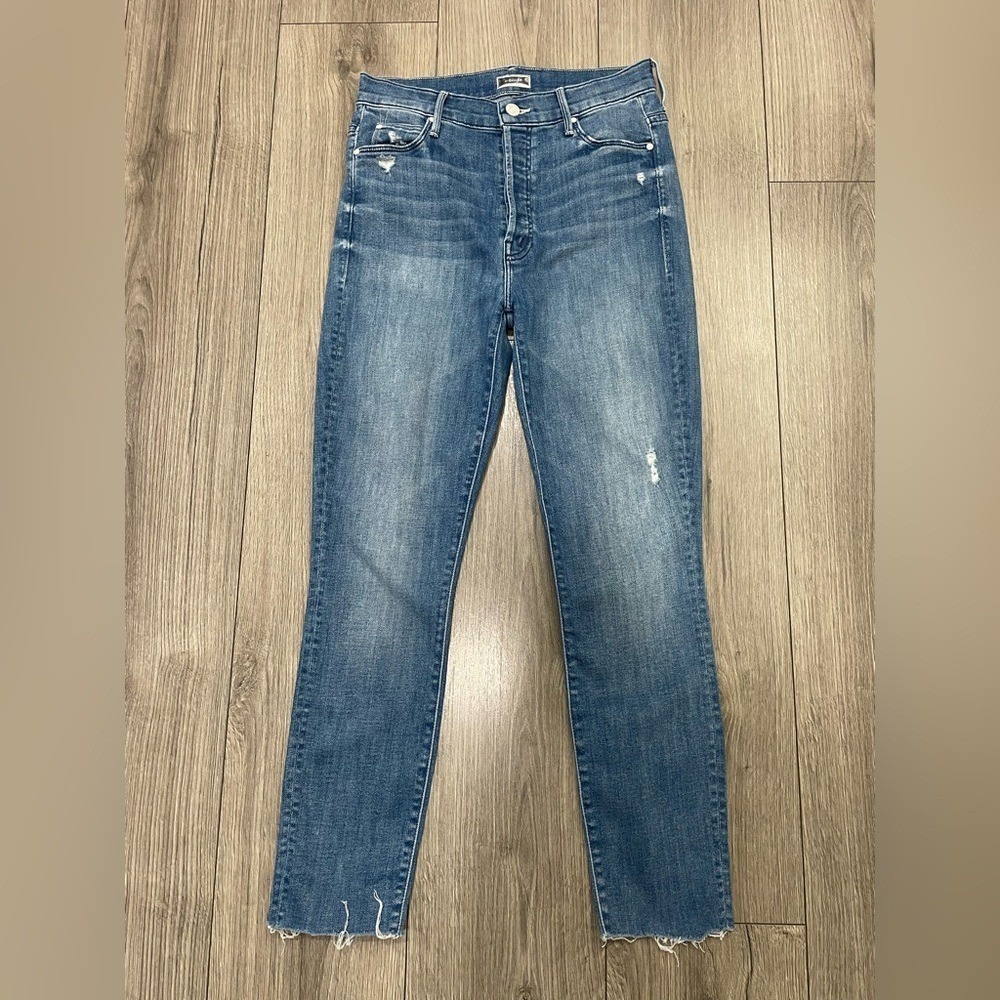 Mother Jeans‎ Stunner Ankle Fray Graffiti Girl Sz 27